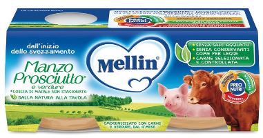 MELLIN OMOGENEIZZATO MANZO PROSCIUTTO CON VERDURE 2 PEZZI X 120 G - goldeneffe.it