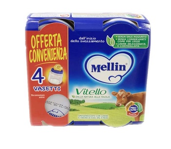 MELLIN OMOGENEIZZATO VITELLO 4 PEZZI X 80 G - goldeneffe.it