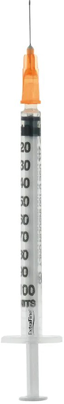 SIRINGA PER INSULINA EXTRAFINE 1ML 100 UI AGO REMOVIBILE 25 GAUGE 0,5X16 MM 1 PEZZO - goldeneffe.it