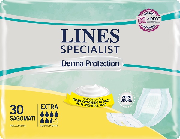 LINES SPECIALIST DERM PANNOLONE SAGOMATO EXTRA 30 PEZZI - goldeneffe.it