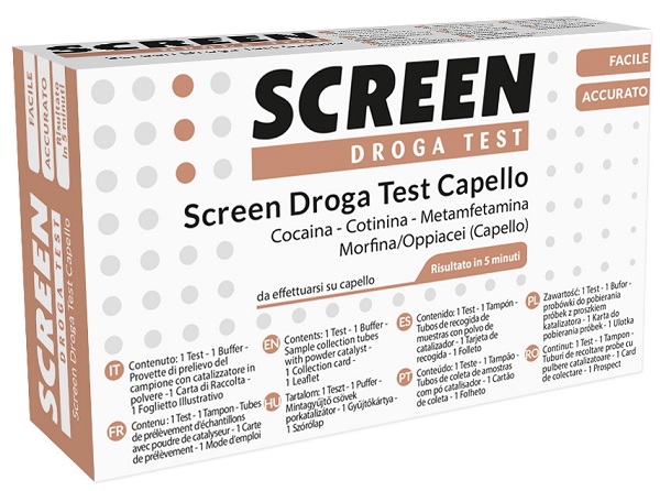 SCREEN DROGA TEST 4 SOSTANZE TRAMITE CAPELLI TEST ANTIDROGA CAPELLO - goldeneffe.it