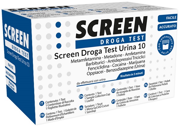 SCREEN DROGA TEST 10 DROGHE TEST ANTIDROGA CON CONTENITORE URINA - goldeneffe.it