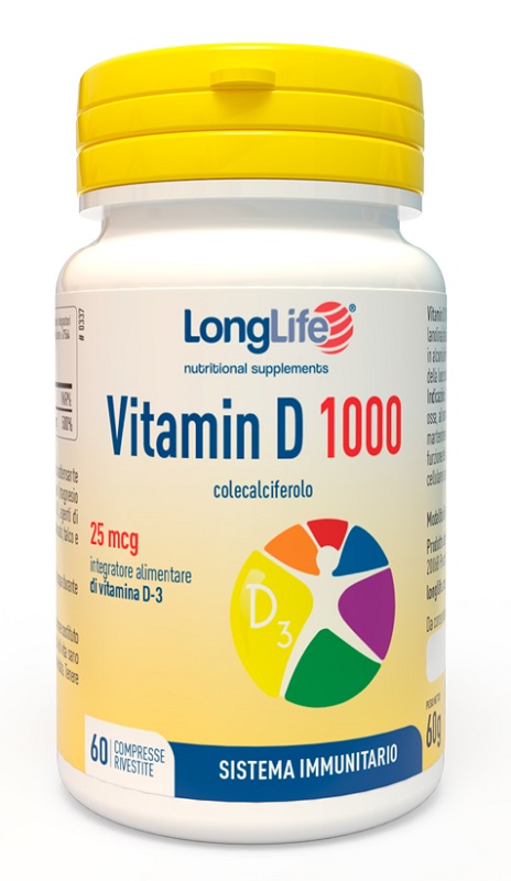 LONGLIFE VITAMIN D 1000UI 60 COMPRESSE RIVESTITE - goldeneffe.it