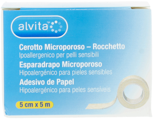 CEROTTO MICROPOROSO IN ROCCHETTO ALVITA IPOALLERGENICO PER PELLI SENSIBILI 5X500CM - goldeneffe.it