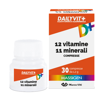 MASSIGEN DAILYVIT 12 VITAMINE 11 MINERALI 30 COMPRESSE RIVESTITE - goldeneffe.it