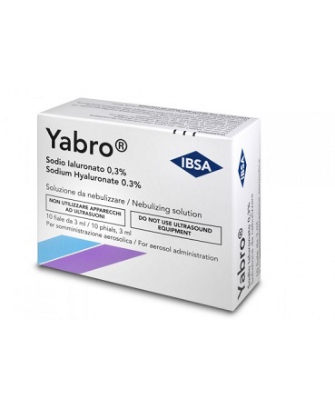 YABRO 10 FIALE 3ML ACIDO IALURONICO 0,3% SOLUZIONE PER NEBULIZZATORE - goldeneffe.it