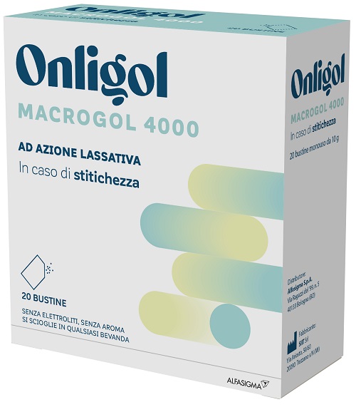 ONLIGOL MACROGOL 4000 20 BUSTINE 10 G SENZA ZUCCHERO - goldeneffe.it