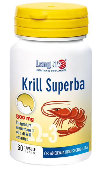 LONGLIFE KRILL SUPERBA 30 CAPSULE INODORI DA 600 MG - goldeneffe.it