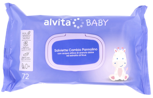 ALVITA BABY SALVIETTE CAMBIO PANNOLINO 72 PEZZI - goldeneffe.it