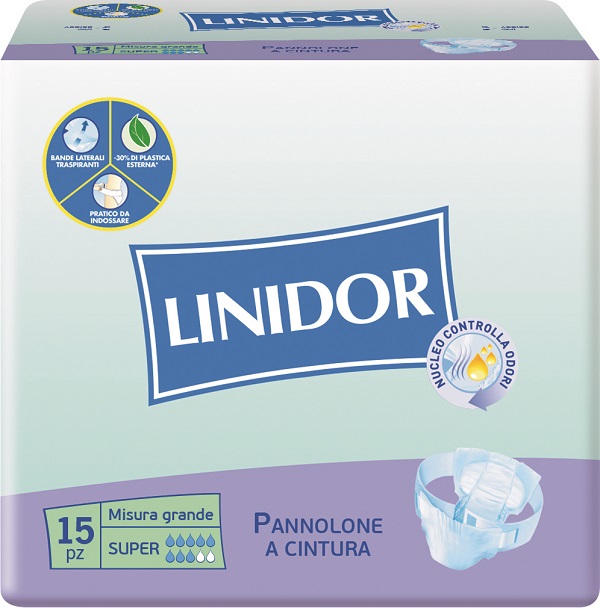 PANNOLONE LINIDOR PERFECT CARE SUPER A CINTURA MG 15 PEZZI - goldeneffe.it