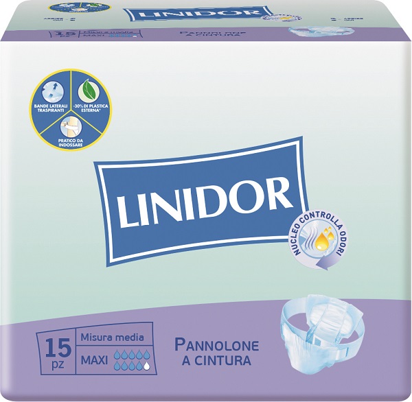 PANNOLONE LINIDOR A CINTURA MAXI MISURA MEDIA 15 PEZZI - goldeneffe.it