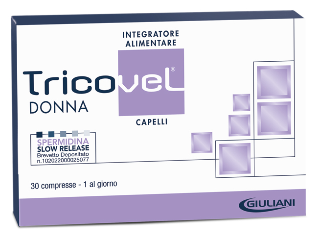 TRICOVEL DONNA INTEGRATORE ALIMENTARE CON NUTRIENTI SPECIFICI PER CAPELLI 30 COMPRESSE - goldeneffe.it