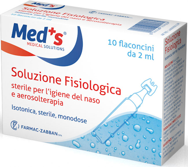 SOLUZIONE FISIOLOGICA MEDS STERILE ASTX10 FL 2ML - goldeneffe.it
