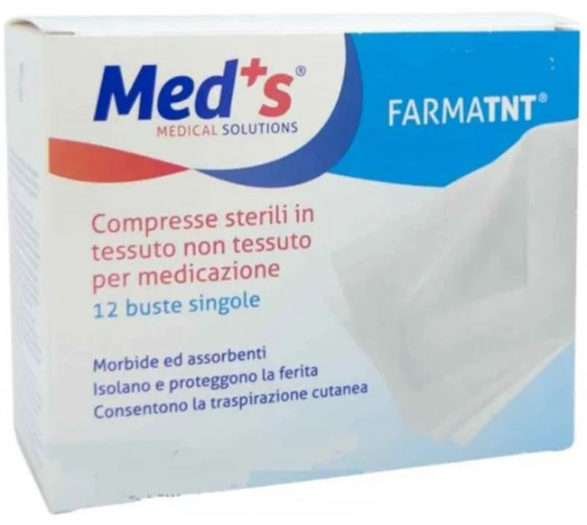 GARZA COMPRESSA MEDS TESSUTO NON TESSUTO PEEL OPEN 10X10CM 12 PEZZI - goldeneffe.it