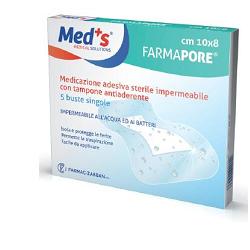 MEDICAZIONE MEDS PORE ADESIVA IMPERMEABILE 10X6CM 5 PEZZI - goldeneffe.it