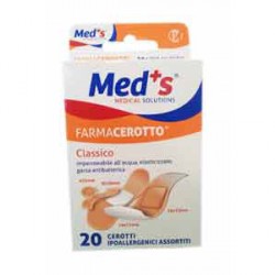 CEROTTO MEDS STRIP POLIURETANO IPOALLERGENICO CLASSICO ASSORTITI 20 PEZZI - goldeneffe.it