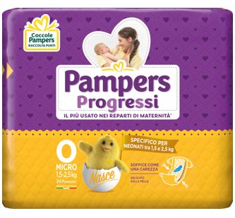 PAMPERS PROGRESSI MICRO PANNOLINI PER BAMBINI 24 PEZZI - goldeneffe.it