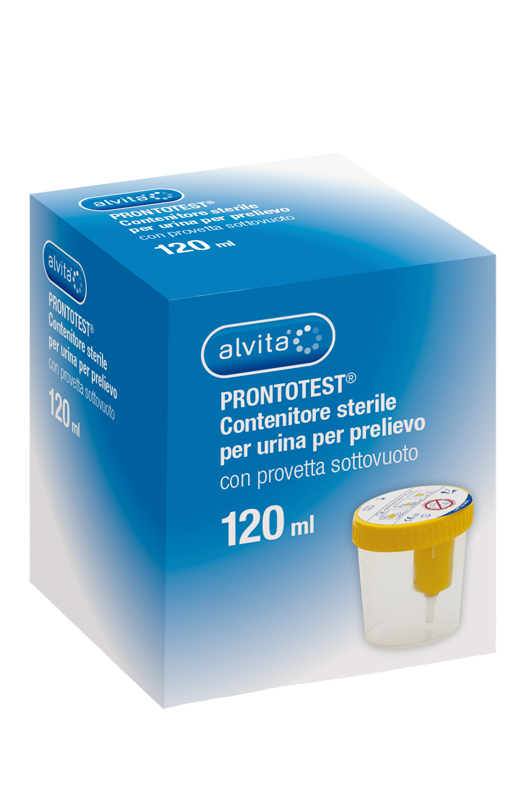 CONTENITORE URINE ALVITA PRONTOTEST PRELIEVO SOTTOVUOTO 120 ML 1 PEZZO - goldeneffe.it