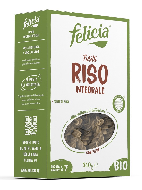 FELICIA BIO RISO INTEGRALE FUSILLI 340 G - goldeneffe.it