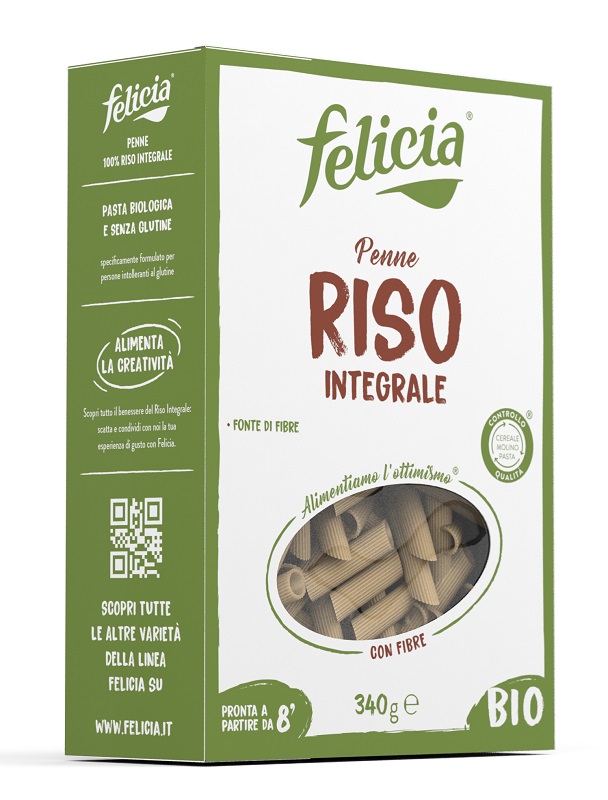FELICIA BIO RISO INTEGRALE PENNE 340 G - goldeneffe.it
