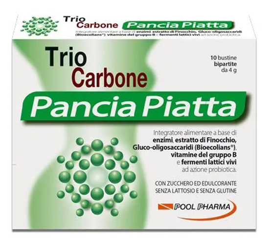 TRIOCARBONE PANCIA PIATTA 10 BUSTINE BIPARTITE 4 G - goldeneffe.it