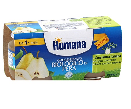 HUMANA OMOGENEIZZATO PERA BIO 2 VASETTI 100 G - goldeneffe.it
