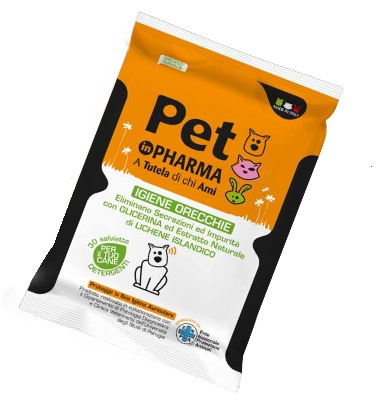PET IN PHARMA SALVIETTINE ORECCHIE CANE 30 PEZZI - goldeneffe.it