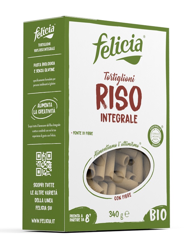 FELICIA BIO RISO INTEGRALE TORTIGLIONI 340 G - goldeneffe.it