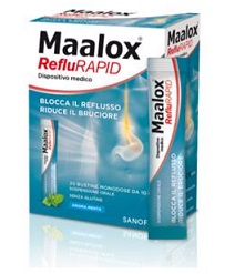 SOSPENSIONE ORALE MAALOX REFLURAPID 20 BUSTINE MONODOSE DA 10 ML - goldeneffe.it