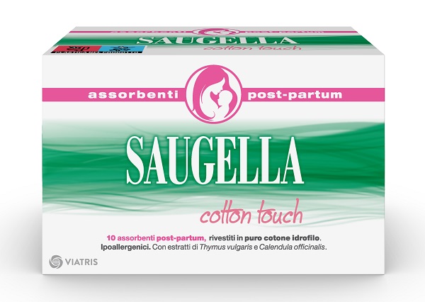 SAUGELLA COTTON TOUCH ASSORBENTI POSTPARTUM 10 PEZZI - goldeneffe.it