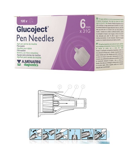 AGO PER PENNA DA INSULINA GLUCOJECT LUNGHEZZA 6 MM GAUGE 31 100 PEZZI - goldeneffe.it