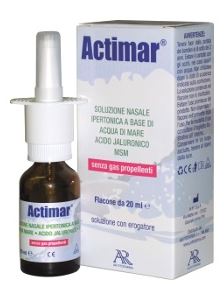 ACTIMAR SOLUZIONE NASALE SPRAY SALINA 3% CON ACIDO IALURONICO + MSM 20 ML CON EROGATORE - goldeneffe.it