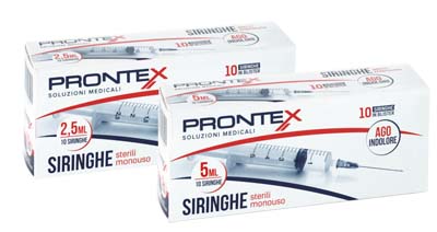 SIRINGA PRONTEX 5 ML AGO IND 10 PEZZI - goldeneffe.it