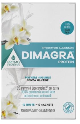 DIMAGRA PROTEIN POLVERE SOLUBILE GUSTO VANIGLIA 10 BUSTINE - goldeneffe.it