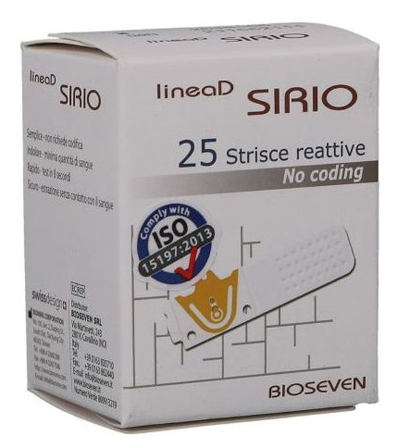 STRISCE MISURAZIONE GLICEMIA LINEA D SIRIO 25 PEZZI - goldeneffe.it