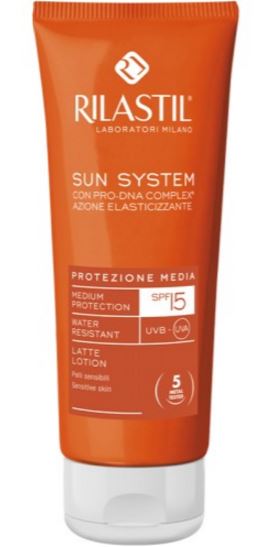 RILASTIL SUN SYSTEM PHOTO PROTECTION THERAPY SPF15 LATTE 100 ML - goldeneffe.it