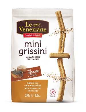 LE VENEZIANE MINI GRISSINI SESAMO E CHIA 250 G - goldeneffe.it