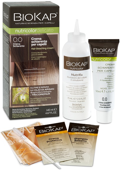 BIOKAP NUTRICOLOR 0,0 NEW CREMA SCHIARENTE TINTA TUBO + FLACONE - goldeneffe.it