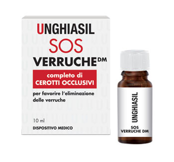 DISPOSITIVO MEDICO PER VERRUCHE IN FLACONE CON PENNELLINO 10 ML + 9 CEROTTI COPRIVERRUCA - goldeneffe.it