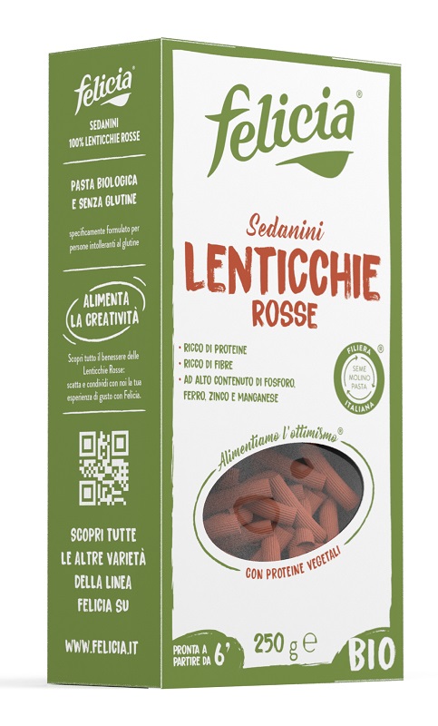 FELICIA BIO SEDANINI LENTICCHIE ROSSE 250 G - goldeneffe.it