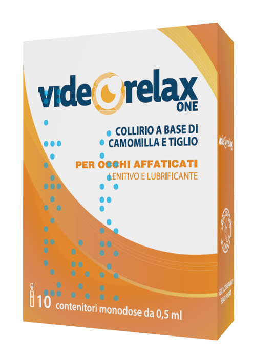 COLLIRIO VIDEORELAX ONE LENITIVO E LUBRIFICANTE OCCHI AFFATICATI 10 CONTENITORI MONODOSE 0,5 ML - goldeneffe.it