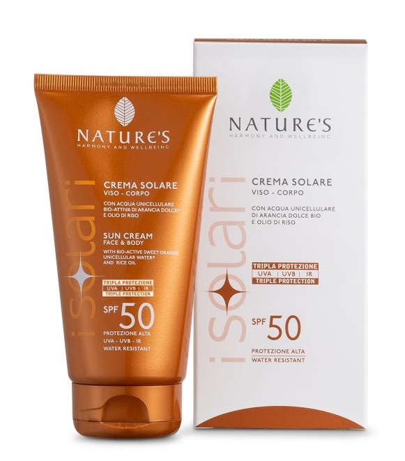 NATURE'S I SOLARI CREMA SOLARE VISO E CORPO SPF 50 IR SUN 150 ML - goldeneffe.it
