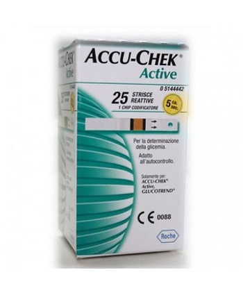 STRISCE MISURAZIONE GLICEMIA ACCU-CHEK ACTIVE STRIPS 25 PEZZI INF RETAIL - goldeneffe.it