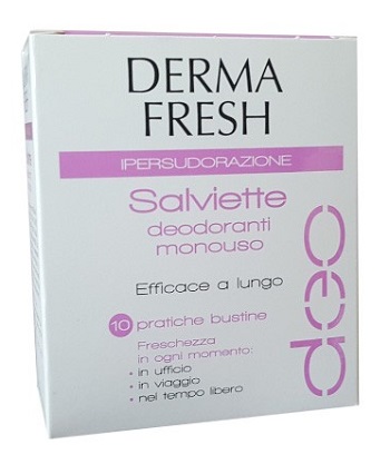 DERMAFRESH IPERSUDORAZIONE 10 SALVIETTINE DEODORANTI - goldeneffe.it