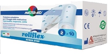 CEROTTO IMPERMEABILE PER FISSAGGIO MEDICAZIONI MASTER-AID ROLLFLEX A-STOP M 10X10 CM - goldeneffe.it