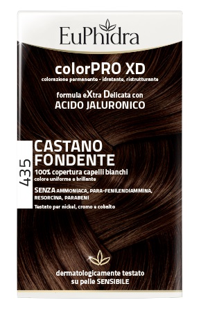 EUPHIDRA COLORPRO XD 435 CASTANO FONDENTE GEL COLORANTE CAPELLI IN FLACONE + ATTIVANTE + BALSAMO + GUANTI - goldeneffe.it