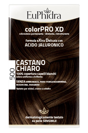 EUPHIDRA COLORPRO XD 500 CAST CHIARO GEL COLORANTE CAPELLI IN FLACONE + ATTIVANTE + BALSAMO + GUANTI - goldeneffe.it