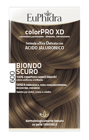 EUPHIDRA COLORPRO XD 600 BIONDO SCURO GEL COLORANTE CAPELLI IN FLACONE + ATTIVANTE + BALSAMO + GUANTI - goldeneffe.it