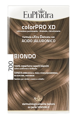 EUPHIDRA COLORPRO XD 700 BIONDO GEL COLORANTE CAPELLI IN FLACONE + ATTIVANTE + BALSAMO + GUANTI - goldeneffe.it