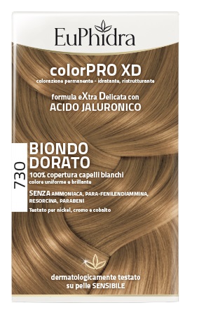 EUPHIDRA COLORPRO XD 730 BIONDO DORATO GEL COLORANTE CAPELLI IN FLACONE + ATTIVANTE + BALSAMO + GUANTI - goldeneffe.it